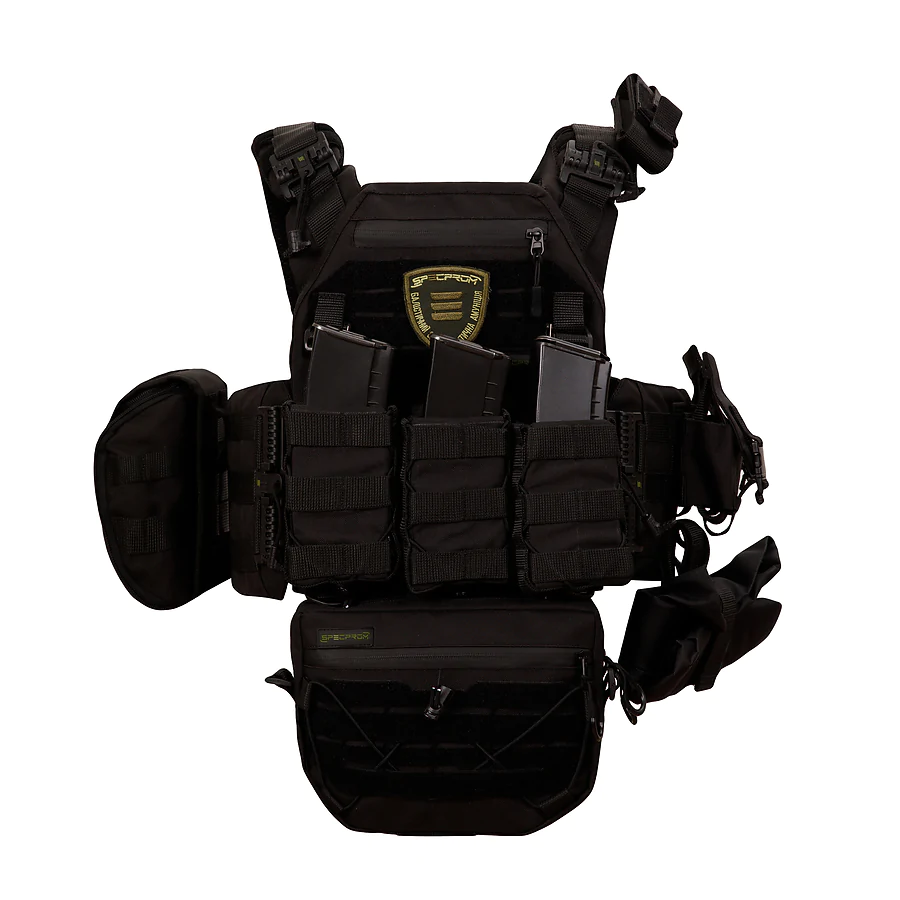Плитоноска Warmor gen.3 Pro Max XL Чорний. Система швидкого скидання. 7 підсумок. (Великого розміру)