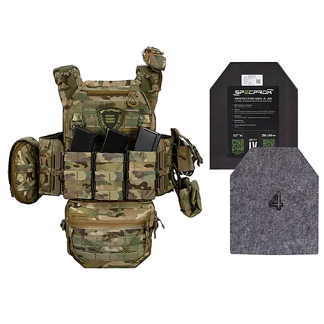 Бронежилет 4 класса Warmor gen. 3 Max. Мультикам. Вес 8,5 кг.