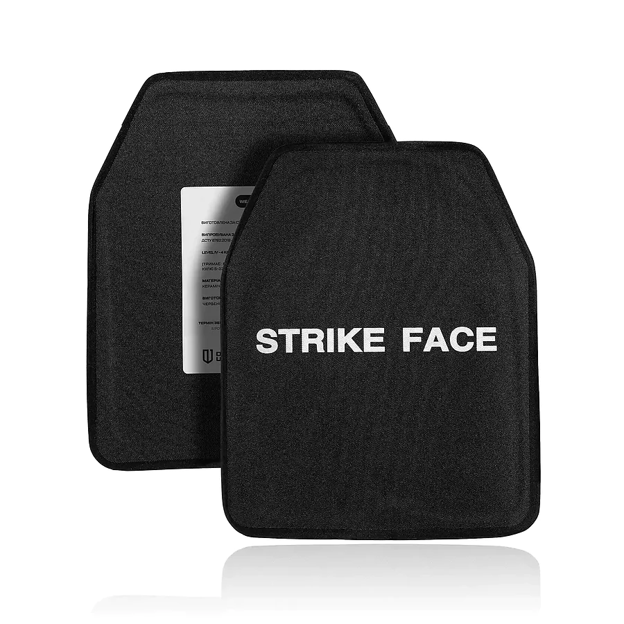 Керамическая бронеплита Strike Face 6-го класса Al2O3 3.7 kg (10+12)  NIJ IV 27 х 33 см. Черный