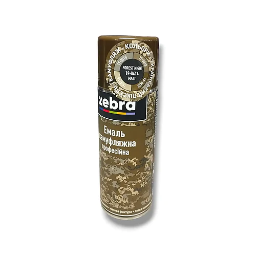 Эмаль камуфляжная профессиональная ZEBRA 400 мл цвет Forest night/Ночной Лес
