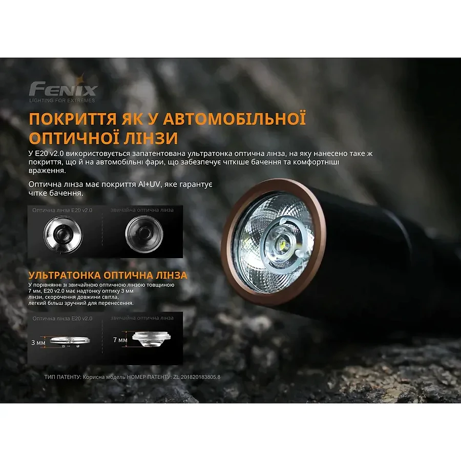 Фонарь ручной Fenix E20 V2.0