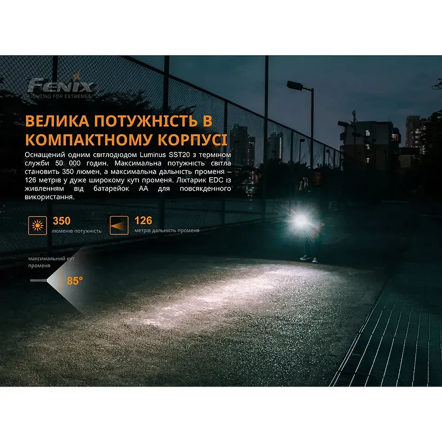 Фонарь ручной Fenix E20 V2.0