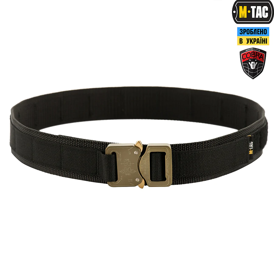 Тактичний ремінь Cobra Buckle Tactical Belt M-Tac. Розмір M/L. Чорний