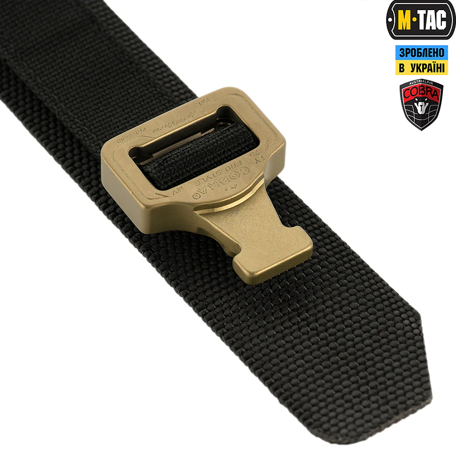 Тактичний ремінь Cobra Buckle Tactical Belt M-Tac. Розмір M/L. Чорний