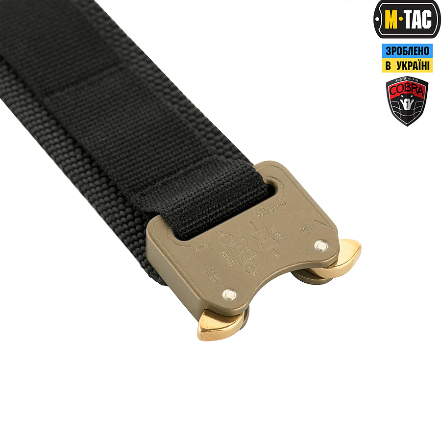 Тактичний ремінь Cobra Buckle Tactical Belt M-Tac. Розмір M/L. Чорний
