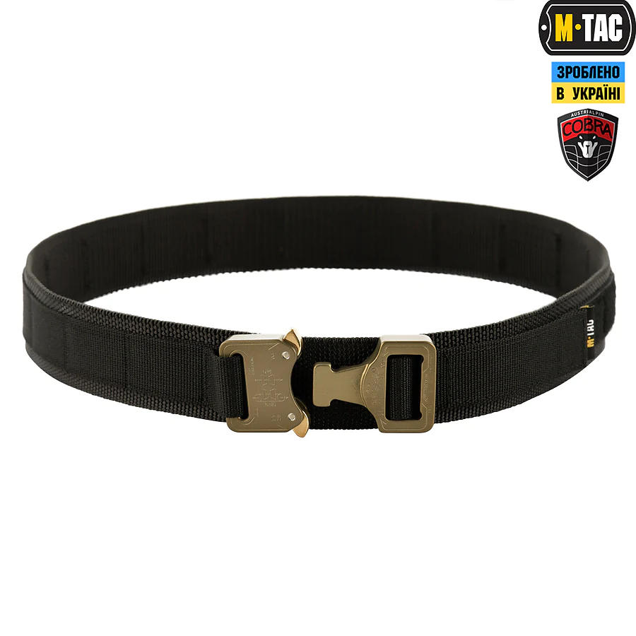 Тактичний ремінь Cobra Buckle Tactical Belt M-Tac. Розмір M/L. Чорний