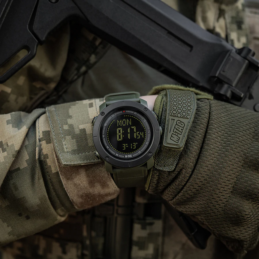 Тактичний годинник з компасом 2095 Army M-Tac. Олива