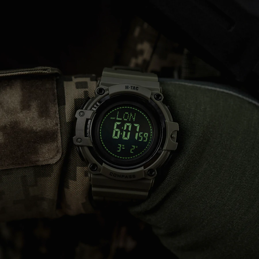 Тактичний годинник з компасом 2233 Army M-Tac. Олива