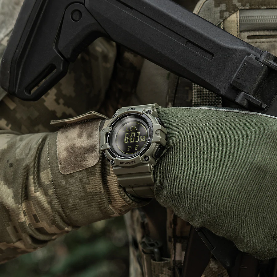 Тактичний годинник з компасом 2233 Army M-Tac. Олива