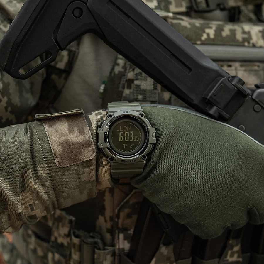 Тактичний годинник з компасом 2233 Army M-Tac. Олива