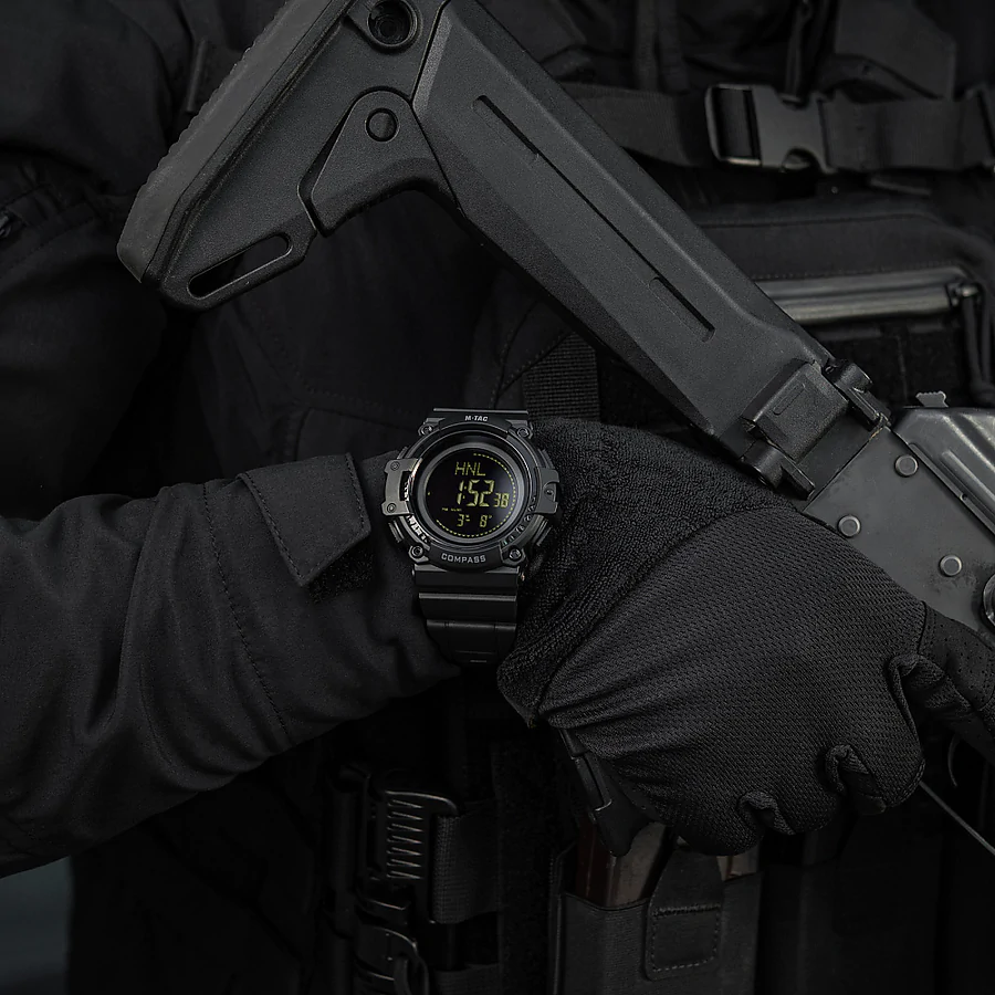 Тактические часы c компасом 2233 Army M-Tac. Чорний