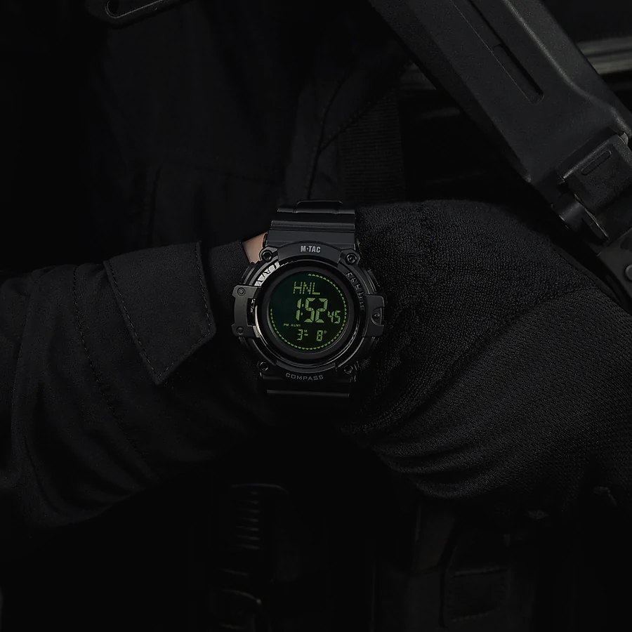 Тактические часы c компасом 2233 Army M-Tac. Чорний