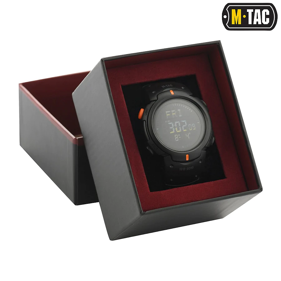 Тактичний годинник з компасом M-Tac. Чорний