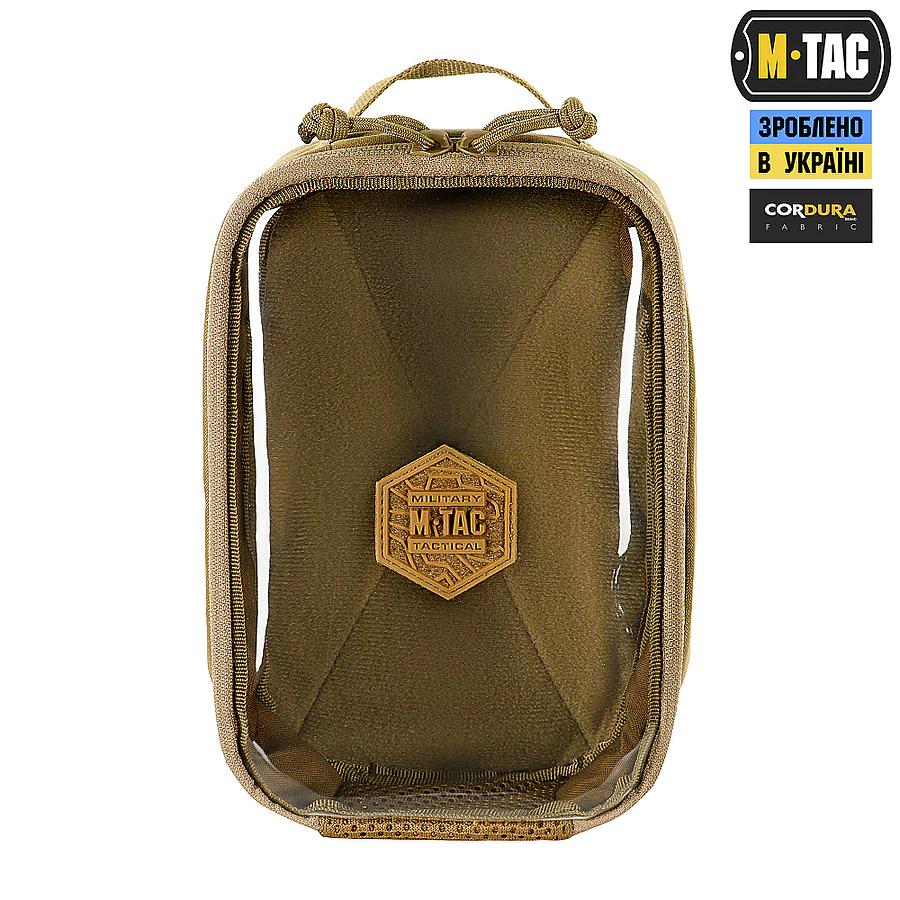 Органайзер утилітарний прозорий Elite Small (22х14 см) M-Tac. Койот