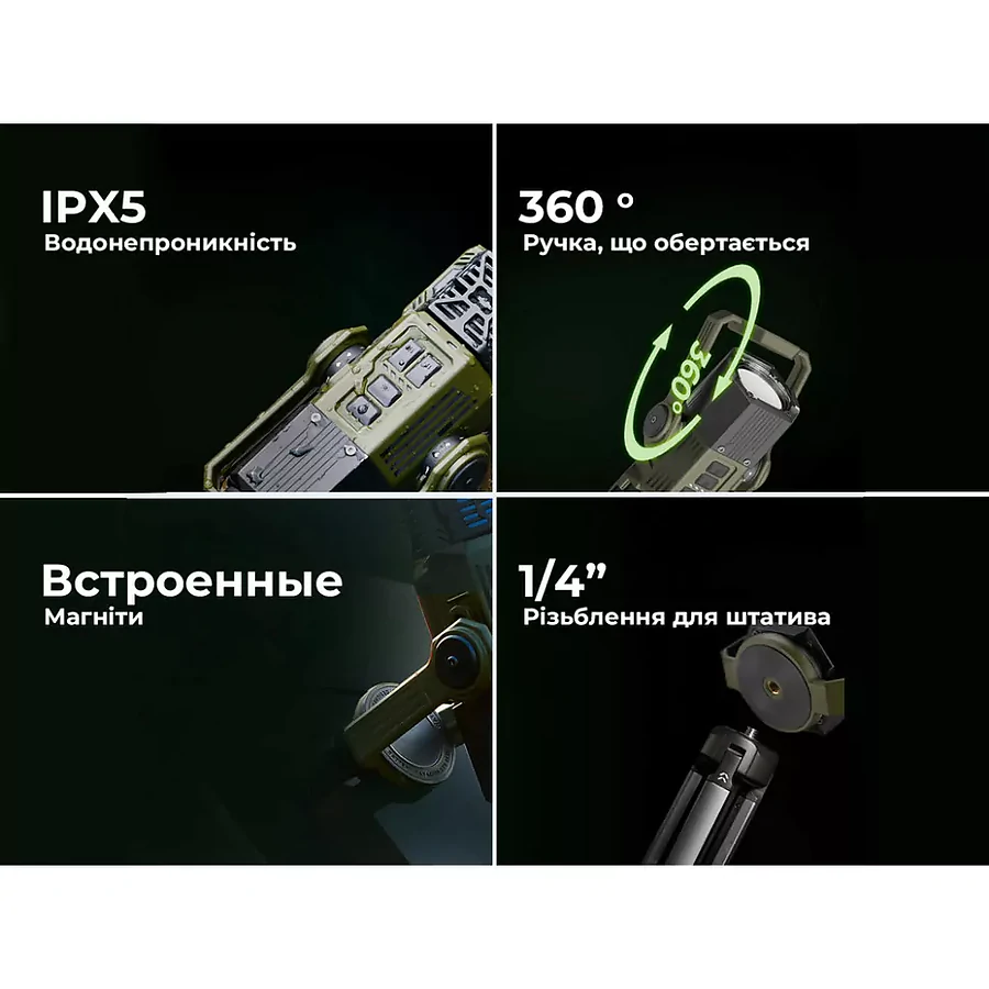 Портативный фумигатор-фонарь-павербанк кемпинговый Flextail Evo Repel. Зелёный