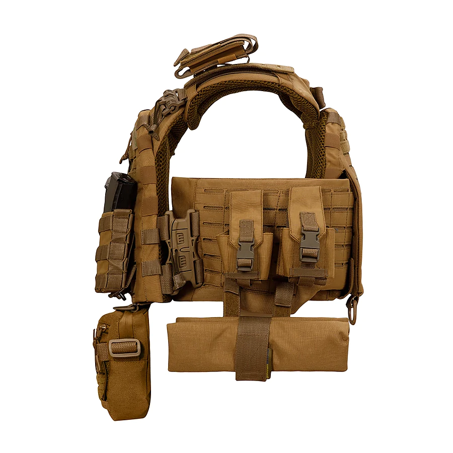 Плитоноска SPECPROM WARMOR Gen.5 V2 з повним комплектом підсумків Койот. Система швидкого скидання