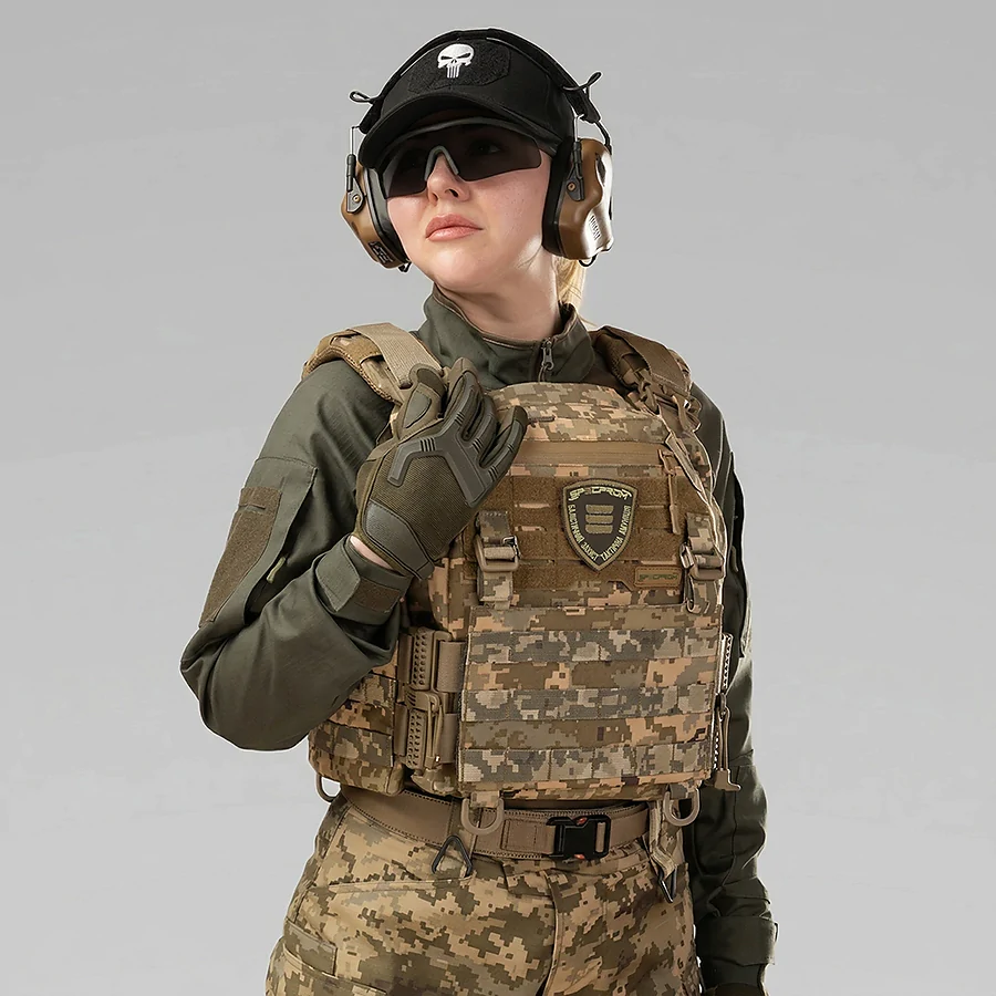 Плитоноска женская Warmor gen.3 FL SPECPROM (for Ladies). Без подсумков. С быстрым боковым и верхним сбросом (без плит). Пиксель