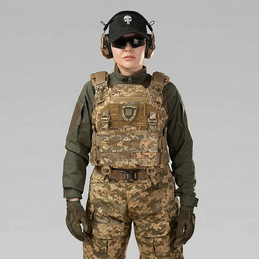 Плитоноска женская Warmor gen.3 FL SPECPROM (for Ladies). Без подсумков. С быстрым боковым и верхним сбросом (без плит). Пиксель