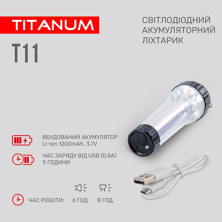 Портативний світлодіодний ліхтарик TITANUM 70 Lm 5500K