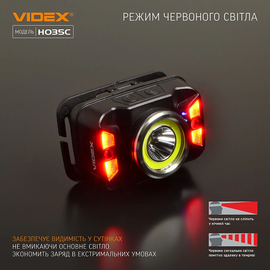 Налобний світлодіодний ліхтар VIDEX 410Lm 5000K