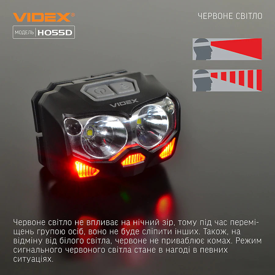 Налобний світлодіодний ліхтар VIDEX 500Lm 5000K