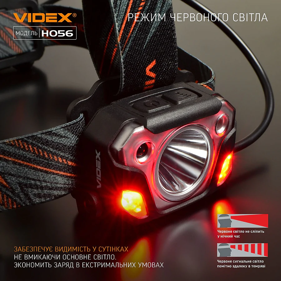 Налобний світлодіодний ліхтар VIDEX 1400Lm 6500K