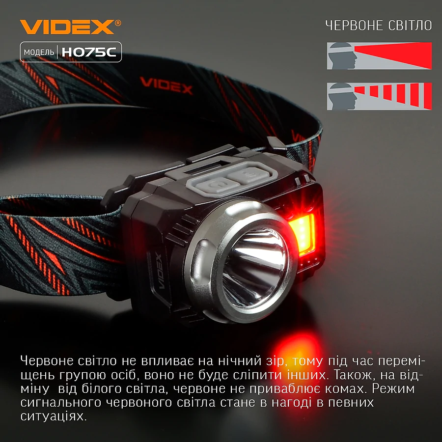 Налобний світлодіодний ліхтар VIDEX 550Lm 5000K