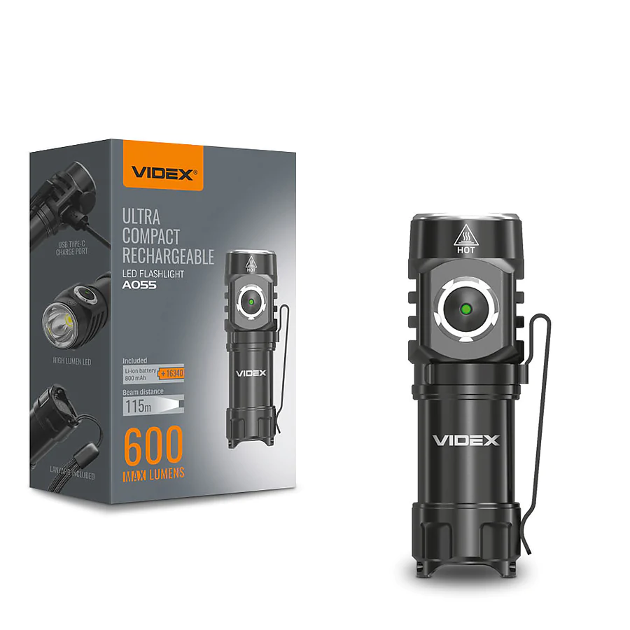 Портативный светодиодный фонарик VIDEX 600Lm 5700K