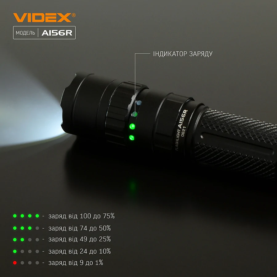 Портативный светодиодный фонарик VIDEX 1700Lm 6500K
