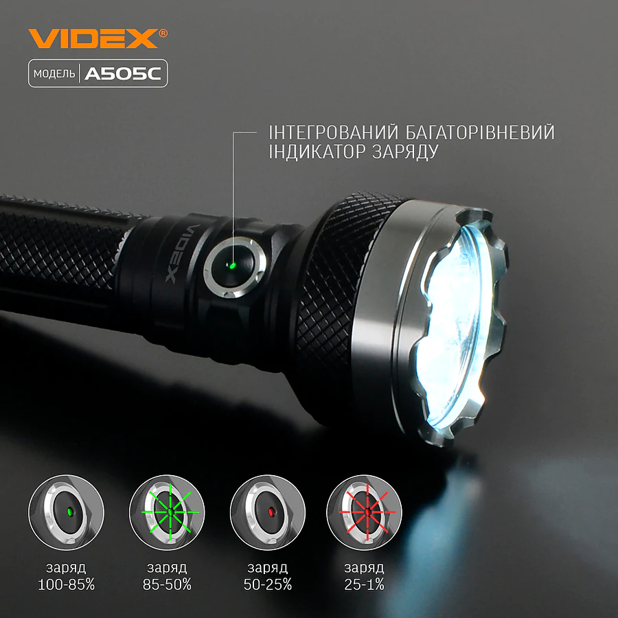 Портативный светодиодный фонарик VIDEX 5500Lm 5000K