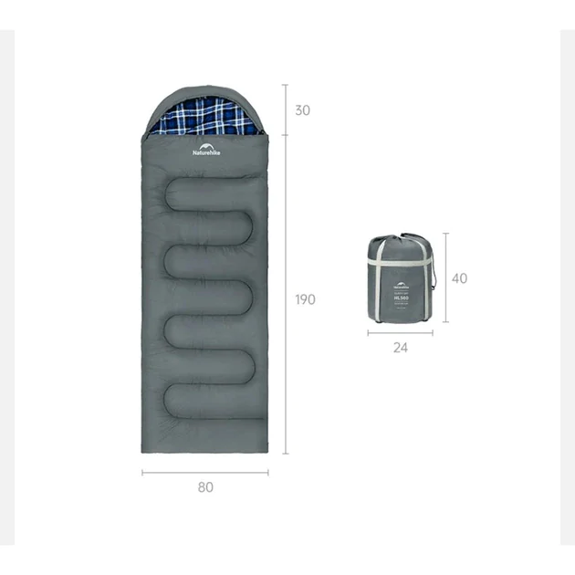 Спальний мішок з капюшоном Naturehike Clear Sky CNK2450WS042. Сірий