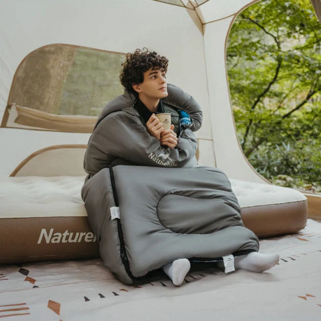Спальний мішок з капюшоном Naturehike Clear Sky CNK2450WS042. Сірий