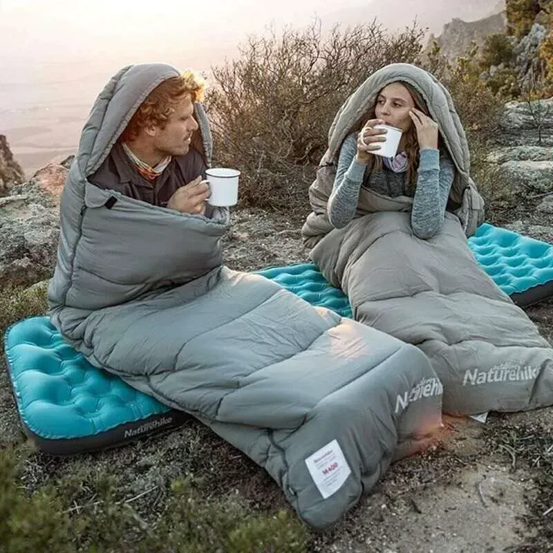 Спальний мішок з каптуром і мішком Naturehike M400 CNK2350WS023 правий. Зелений