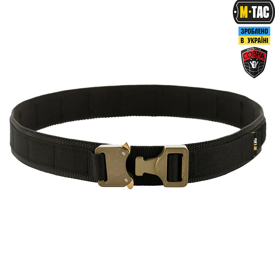 Тактичний ремінь Cobra Buckle Tactical Belt M-Tac. Розмір XS/S. Чорний