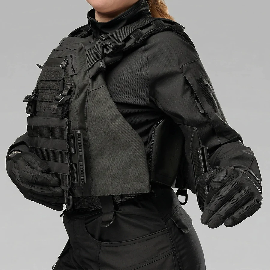Плитоноска женская Warmor gen.3 FL SPECPROM (for Ladies). Без подсумков. С быстрым боковым и верхним сбросом (без плит). Черный