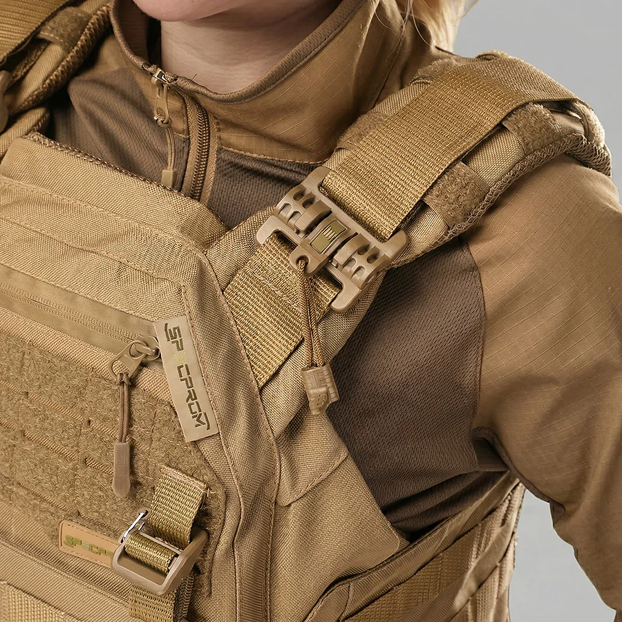 Плитоноска женская Warmor gen.3 FL SPECPROM (for Ladies). Без подсумков. С быстрым боковым и верхним сбросом (без плит). Койот