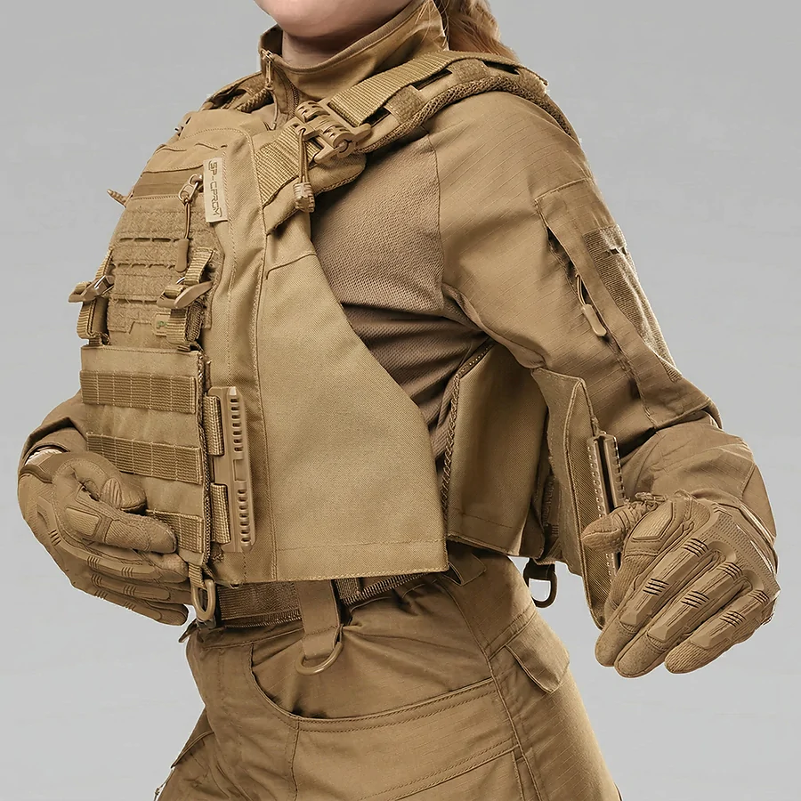 Плитоноска женская Warmor gen.3 FL SPECPROM (for Ladies). Без подсумков. С быстрым боковым и верхним сбросом (без плит). Койот