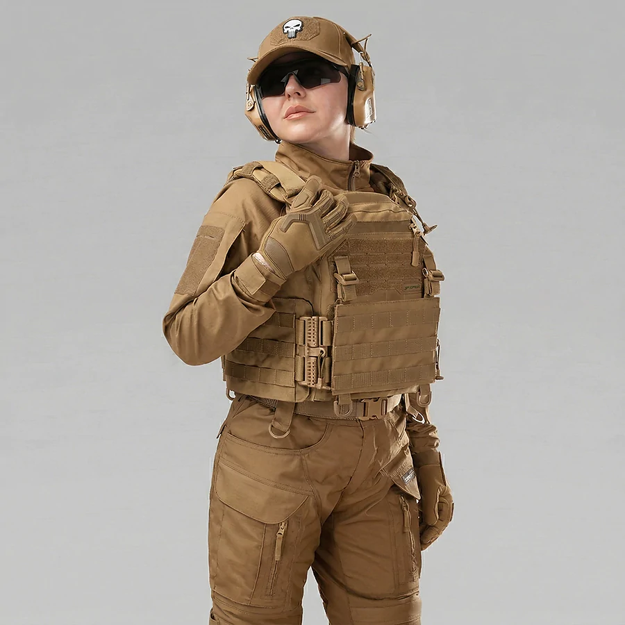 Плитоноска женская Warmor gen.3 FL SPECPROM (for Ladies). Без подсумков. С быстрым боковым и верхним сбросом (без плит). Койот