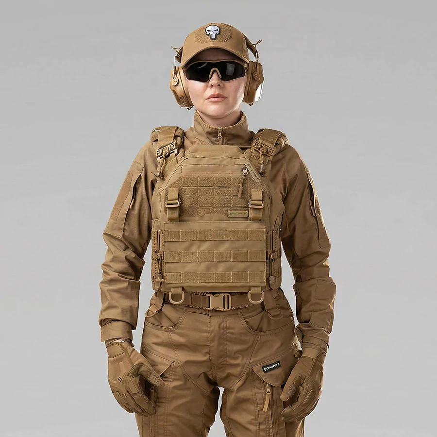 Плитоноска женская Warmor gen.3 FL SPECPROM (for Ladies). Без подсумков. С быстрым боковым и верхним сбросом (без плит). Койот