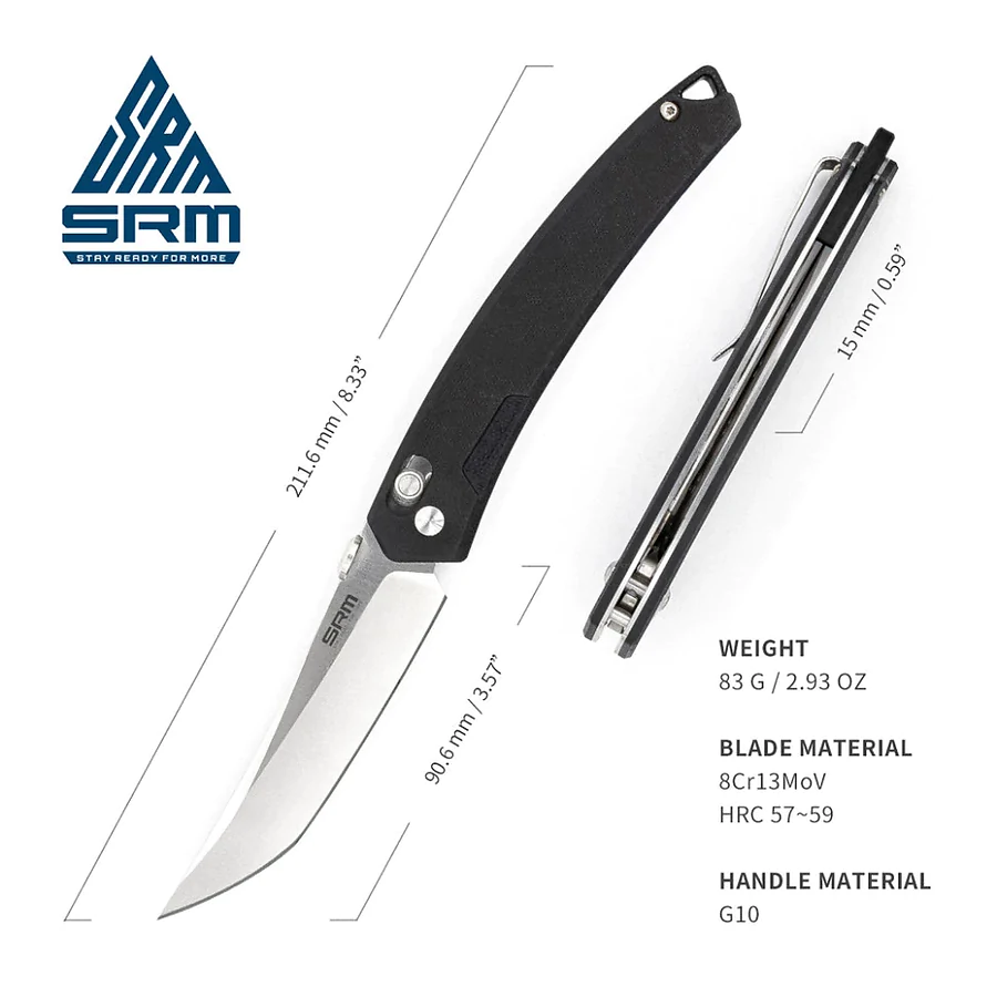 Ніж складний SRM 9211, чорний