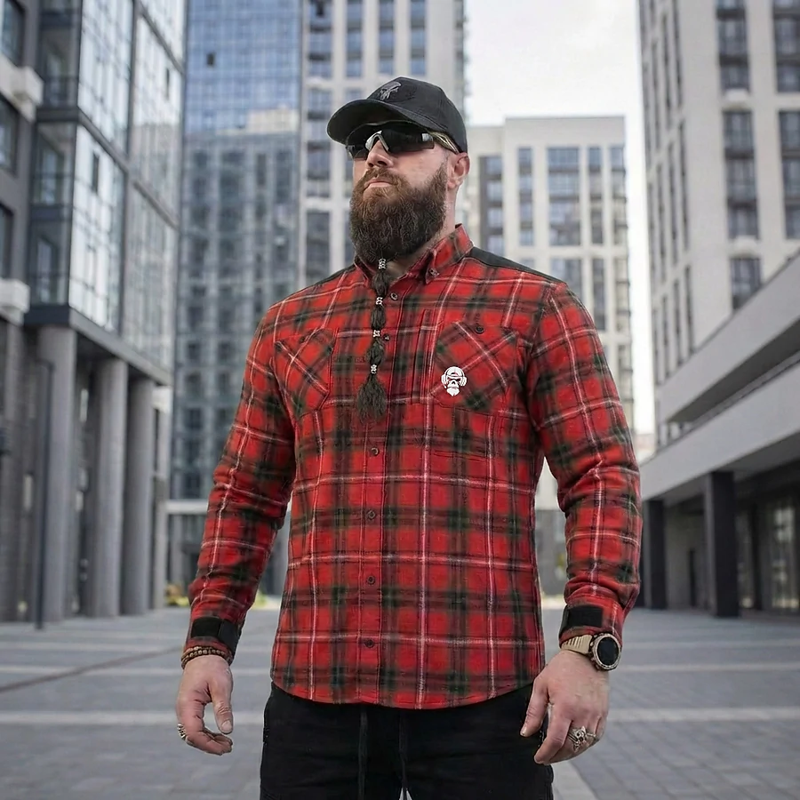 Рубашка в клетку Combatant Blackwater Field Shirt Core. Красный