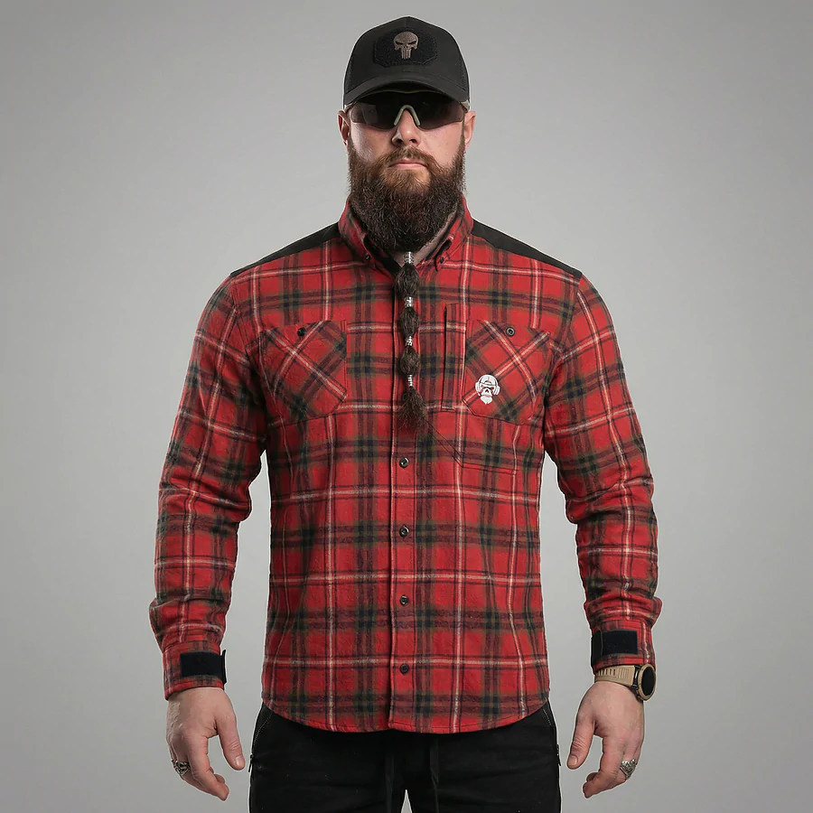 Рубашка в клетку Combatant Blackwater Field Shirt Core. Красный