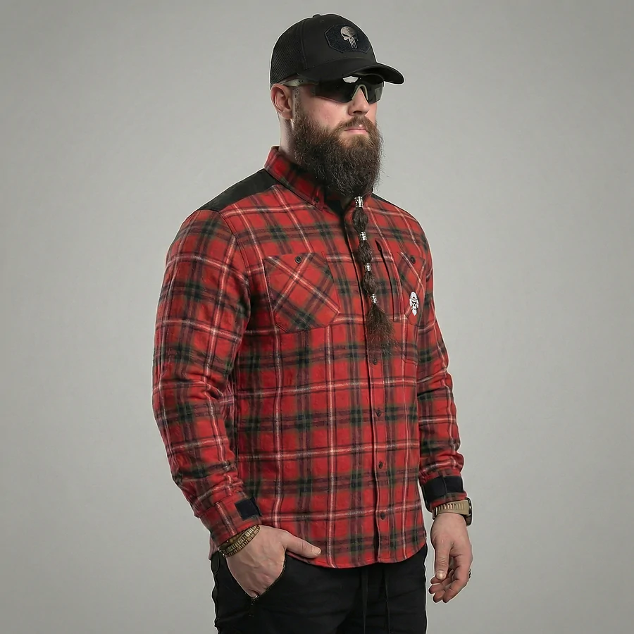 Рубашка в клетку Combatant Blackwater Field Shirt Core. Красный