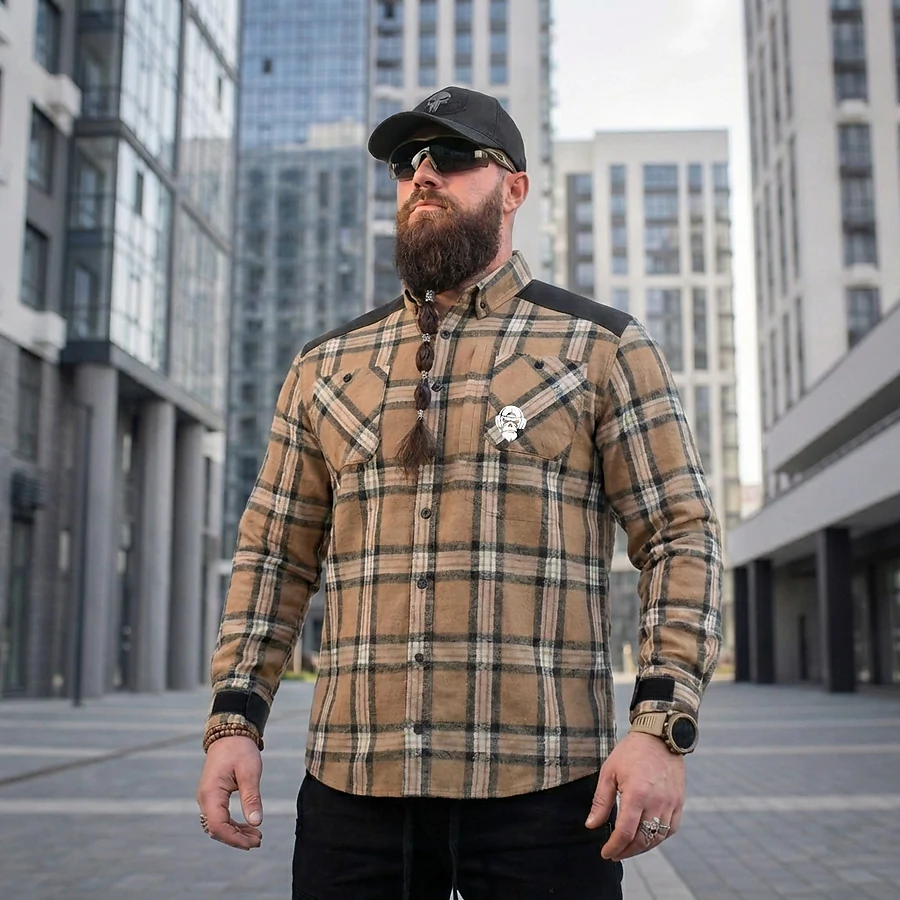 Сорочка в клітинку Combatant Blackwater Field Shirt Core. Бежевий