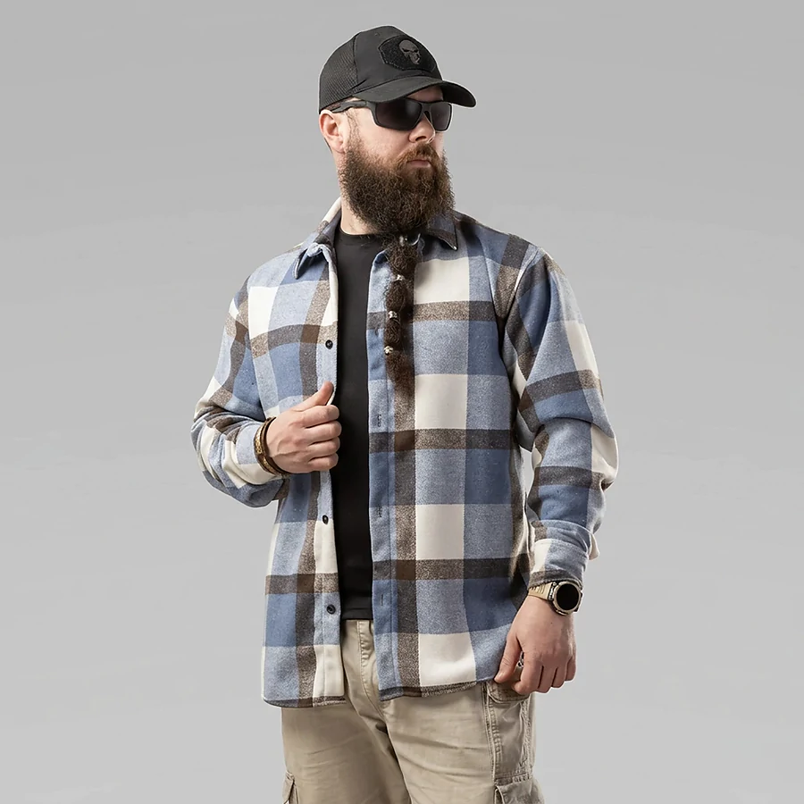 Сорочка в клітинку Pobedov Tartan, синьо-чорний