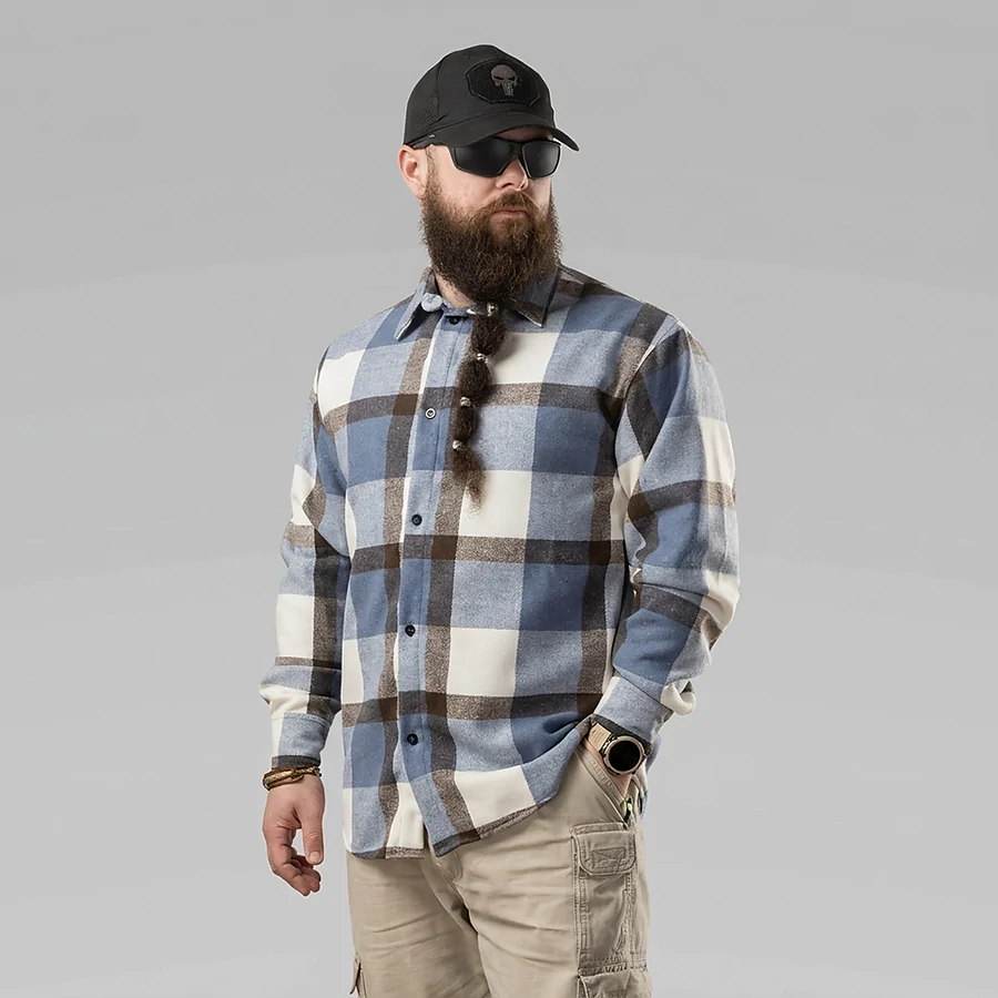 Сорочка в клітинку Pobedov Tartan, синьо-чорний