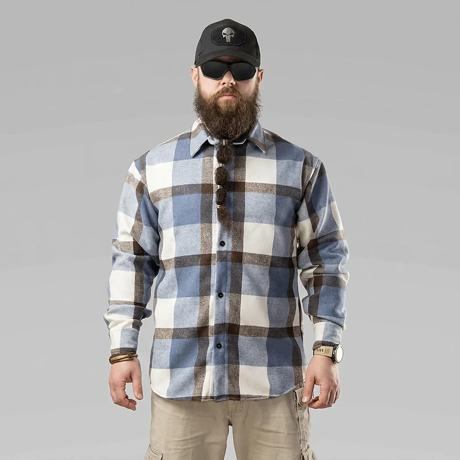 Сорочка в клітинку Pobedov Tartan, синьо-чорний
