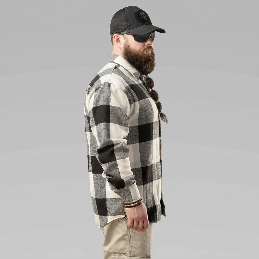Рубашка в клетку Pobedov Tartan, черно-белый
