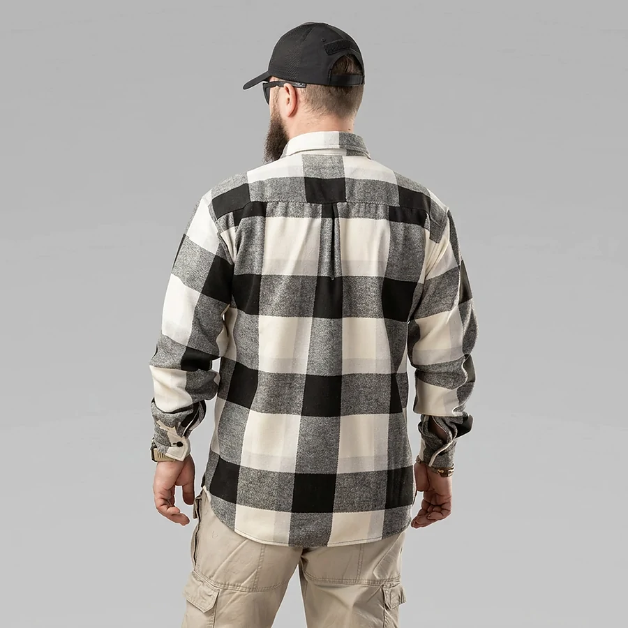 Рубашка в клетку Pobedov Tartan, черно-белый