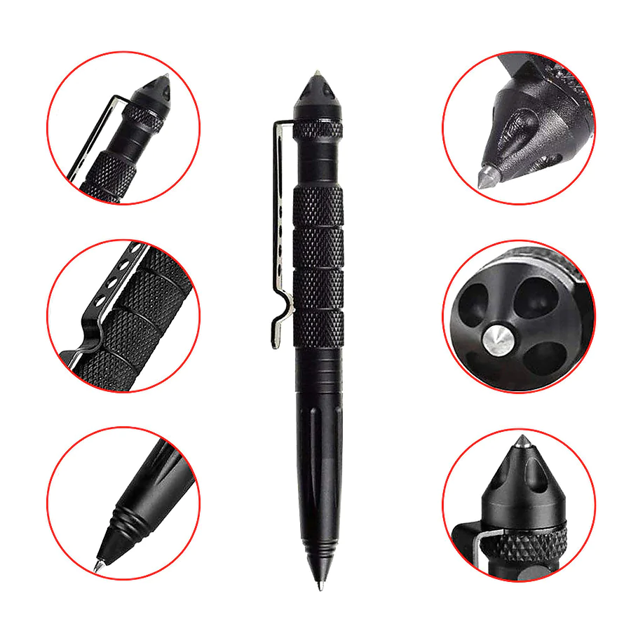Тактическая ручка со стеклобоем Laix B2 Tactical Pen из алюминия, Черный